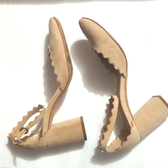 Chloe Pink Scalloped Heels - Picture 7 of 13